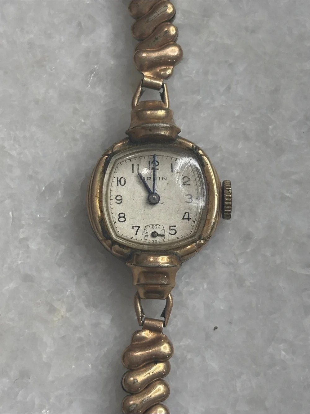 Orvin Vintage Ladies Gold-Tone Bracelet Watch